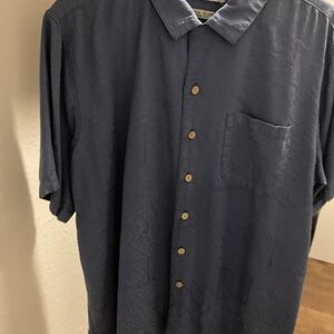 Blue Casual Button Down Shirt with Relaxed Fit